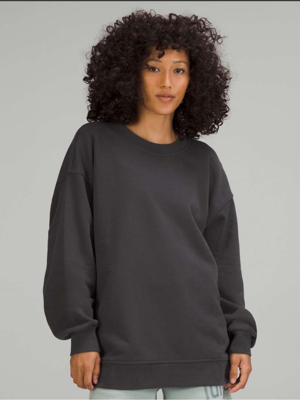 Lululemon Perfectly Oversized Crew Graphite Grey - Pullover Sweatshirt Terry